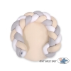 Baby braided knot donut pillow/ play mat 2 in 1 - white-beige-gray