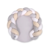 Baby braided knot donut pillow/ play mat 2 in 1 - white-beige-gray