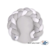 Baby braided knot donut pillow/ play mat 2 in 1 - white-gray
