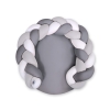 Baby braided knot donut pillow/ play mat 2 in 1 - white-gray-anthracite