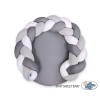 Baby braided knot donut pillow/ play mat 2 in 1 - white-gray-anthracite