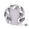 Baby braided knot donut pillow/ play mat 2 in 1 - white-gray-anthracite