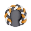 Baby braided knot donut pillow/ play mat 2 in 1 - white-honey yellow-anthracite