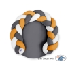 Baby braided knot donut pillow/ play mat 2 in 1 - white-honey yellow-anthracite