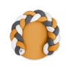 Baby braided knot donut pillow/ play mat 2 in 1 - white-honey yellow-anthracite