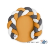 Baby braided knot donut pillow/ play mat 2 in 1 - white-honey yellow-anthracite