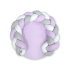 Baby braided knot donut pillow/ play mat 2 in 1 - white-lilac-gray