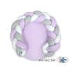Baby braided knot donut pillow/ play mat 2 in 1 - white-lilac-gray
