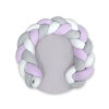 Baby braided knot donut pillow/ play mat 2 in 1 - white-lilac-gray