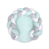 Baby braided knot donut pillow/ play mat 2 in 1 - white-mint-gray