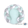Baby braided knot donut pillow/ play mat 2 in 1 - white-mint-gray