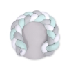 Baby braided knot donut pillow/ play mat 2 in 1 - white-mint-gray