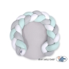 Baby braided knot donut pillow/ play mat 2 in 1 - white-mint-gray