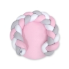 Baby braided knot donut pillow/ play mat 2 in 1 - white-pink-gray
