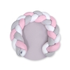 Baby braided knot donut pillow/ play mat 2 in 1 - white-pink-gray