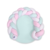 Baby braided knot donut pillow/ play mat 2 in 1 - white-pink-mint