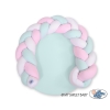 Baby braided knot donut pillow/ play mat 2 in 1 - white-pink-mint