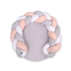 Baby braided knot donut pillow/ play mat 2 in 1 - white-powder pink-gray