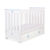 Baby cot bed 120x60cm Lorenzo III white/blue with drawer MAXI