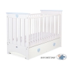 Baby cot bed 120x60cm Lorenzo III white/blue with drawer MAXI