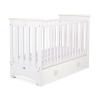 Baby cot bed 120x60cm Lorenzo III white/cream with drawer MAXI
