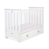 Baby cot bed 120x60cm Lorenzo III white/Gray with drawer MAXI