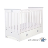 Baby cot bed 120x60cm Lorenzo III white/Gray with drawer MAXI