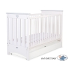 Baby cot bed 120x60cm Lorenzo III white/Gray with drawer STANDARD