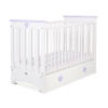Baby cot bed 120x60cm Lorenzo III white/lilac with drawer MAXI