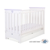 Baby cot bed 120x60cm Lorenzo III white/lilac with drawer STANDARD