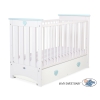 Baby cot bed 120x60cm Lorenzo III white/mint with drawer MAXI