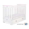 Baby cot bed 120x60cm Lorenzo III white/pink with drawer MAXI