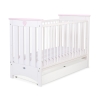 Baby cot bed 120x60cm Lorenzo III white/pink with drawer STANDARD