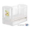 Baby cot bed 120x60cm Tedy Bear with bow cream with drawer STANDARD