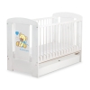 Baby cot bed 120x60cm Tedy Bear with bow cream with drawer STANDARD