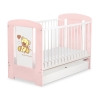 Baby cot bed 120x60cm Tedy Bear with bow pink with drawer STANDARD