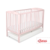 Baby cot bed 120x60cm with crown no. 5006-01- powder pink with drawer STANDARD