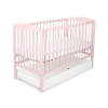 Baby cot bed 120x60cm with crown no. 5006-01- powder pink with drawer STANDARD