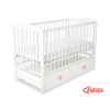 Baby cot bed 120x60cm with hearts with drawer MAXI