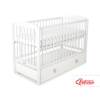 Baby cot bed 120x60cm with hearts with drawer MAXI