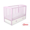 Baby cot bed 120x60cm with hearts with drawer MAXI