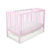 Baby cot bed 120x60cm with hearts with drawer STANDARD
