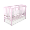 Baby cot bed 120x60cm with hearts with drawer STANDARD