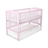 Baby cot bed 120x60cm with hearts with drawer STANDARD
