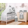 Baby Cot Bed Mosquito-net made of tulle- Hanging Hearts anthracite