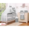 Baby Cot Bed Mosquito-net made of tulle- Hanging Hearts anthracite