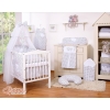 Baby Cot Bed Mosquito-net made of tulle- Hanging Hearts black dots on white