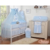 Baby Cot Bed Mosquito-net made of tulle- Hanging Hearts blue