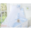 Baby Cot Bed Mosquito-net made of tulle- Hanging Hearts blue checkered