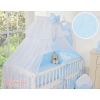 Baby Cot Bed Mosquito-net made of tulle- Hanging Hearts blue stripes
